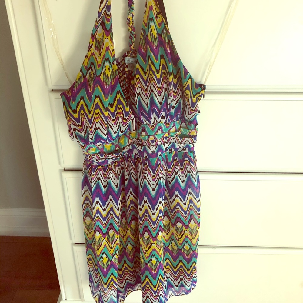Multicolor halter top dress